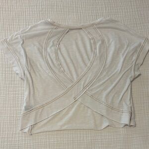 White Back Cutout Pullover Tee